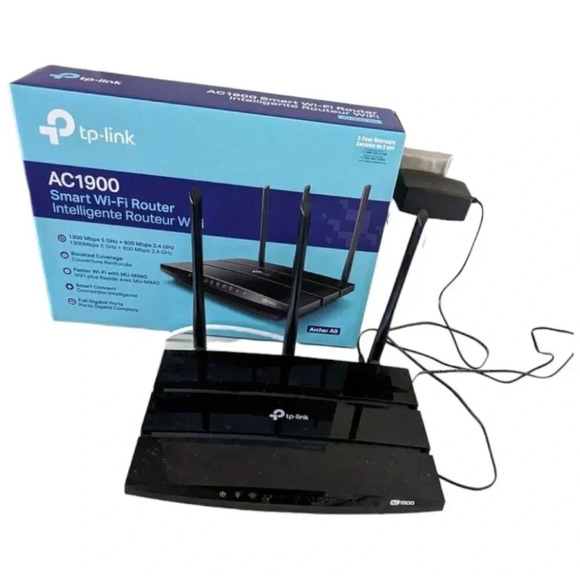 TP-Link AC1900 Smart High Speed Wi-Fi MU-MIMO Gigabit Black Router Archer A9 - Picture 4 of 14
